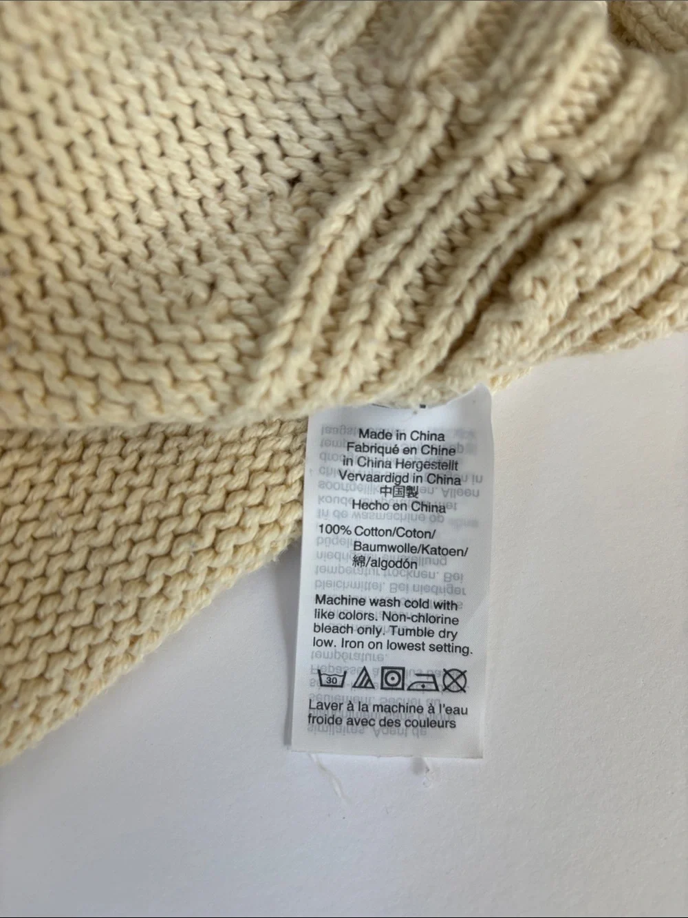 Vintage‎ J Crew Roll Neck Knit Sweater Cream Oarsman Fisherman Cotton Men’s XL
